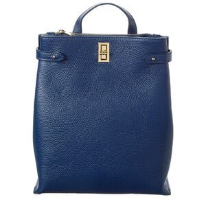 Italian Leather Backpack, Blue
